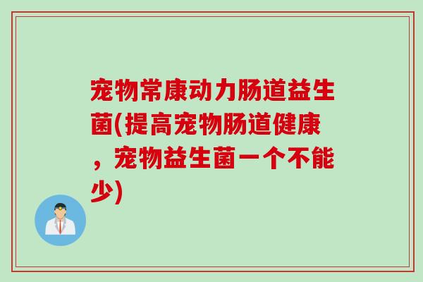 宠物常康动力肠道益生菌(提高宠物肠道健康,宠物益生菌一个不能少) 宠物常康动力肠道益生菌(提高宠物肠道健康,宠物益生菌一个不能少)