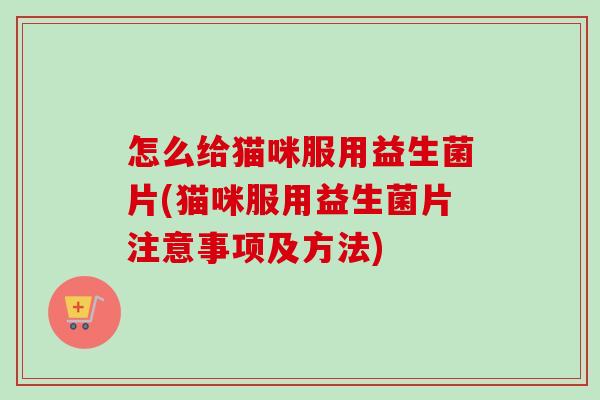 怎么给猫咪服用益生菌片(猫咪服用益生菌片注意事项及方法)