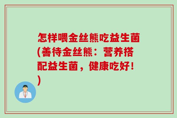 怎样喂金丝熊吃益生菌(善待金丝熊:营养搭配益生菌,健康吃好!) 怎样喂金丝熊吃益生菌(善待金丝熊:营养搭配益生菌,健康吃好!)