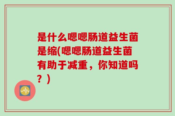 是什么嗯嗯肠道益生菌是缩(嗯嗯肠道益生菌有助于减重，你知道吗？)