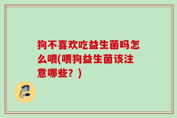 狗不喜欢吃益生菌吗怎么喂(喂狗益生菌该注意哪些？)