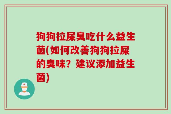 狗狗拉屎臭吃什么益生菌(如何改善狗狗拉屎的臭味？建议添加益生菌)