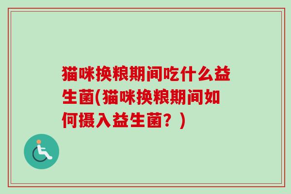 猫咪换粮期间吃什么益生菌(猫咪换粮期间如何摄入益生菌？)