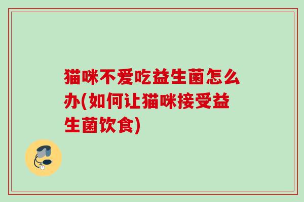 猫咪不爱吃益生菌怎么办(如何让猫咪接受益生菌饮食)