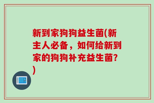 新到家狗狗益生菌(新主人必备,如何给新到家的狗狗补充益生菌?) 新到家狗狗益生菌(新主人必备,如何给新到家的狗狗补充益生菌?)