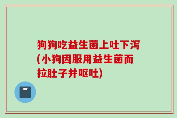狗狗吃益生菌上吐下泻(小狗因服用益生菌而拉肚子并) 狗狗吃益生菌上吐下泻(小狗因服用益生菌而拉肚子并)
