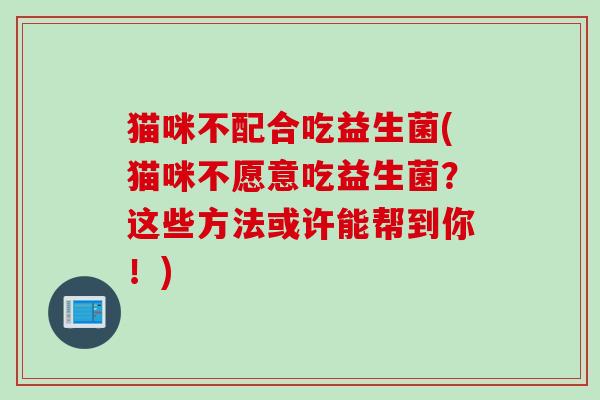 猫咪不配合吃益生菌(猫咪不愿意吃益生菌?这些方法或许能帮到你!) 猫咪不配合吃益生菌(猫咪不愿意吃益生菌?这些方法或许能帮到你!)