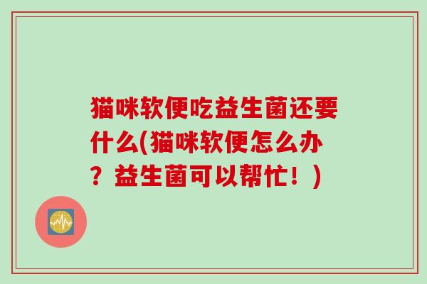 猫咪软便吃益生菌还要什么(猫咪软便怎么办?益生菌可以帮忙!) 猫咪软便吃益生菌还要什么(猫咪软便怎么办?益生菌可以帮忙!)