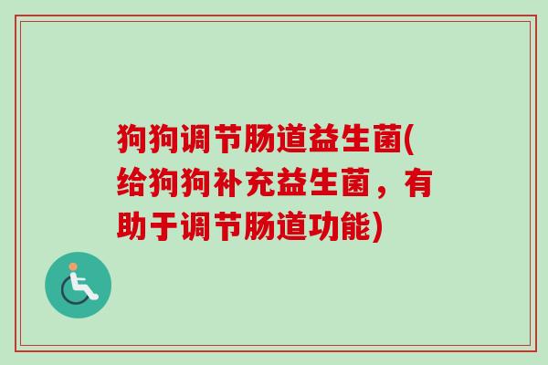 狗狗调节肠道益生菌(给狗狗补充益生菌，有助于调节肠道功能)