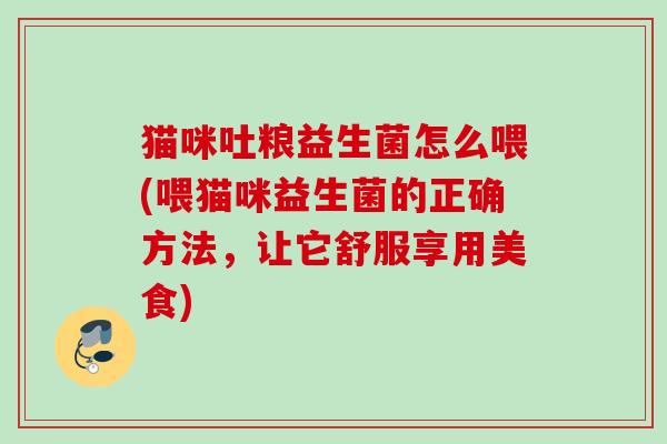 猫咪吐粮益生菌怎么喂(喂猫咪益生菌的正确方法，让它舒服享用美食)