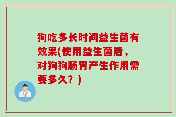 狗吃多长时间益生菌有效果(使用益生菌后，对狗狗肠胃产生作用需要多久？)