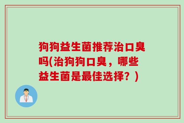 狗狗益生菌推荐吗(狗狗，哪些益生菌是佳选择？)