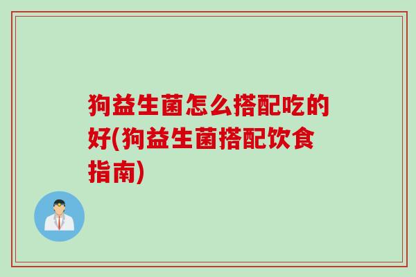 狗益生菌怎么搭配吃的好(狗益生菌搭配饮食指南) 狗益生菌怎么搭配吃的好(狗益生菌搭配饮食指南)