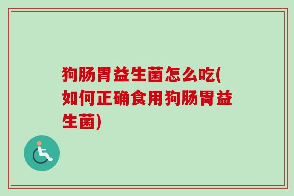 狗肠胃益生菌怎么吃(如何正确食用狗肠胃益生菌) 狗肠胃益生菌怎么吃(如何正确食用狗肠胃益生菌)