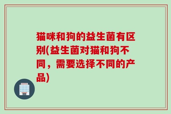 猫咪和狗的益生菌有区别(益生菌对猫和狗不同，需要选择不同的产品)