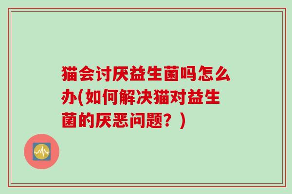 猫会讨厌益生菌吗怎么办(如何解决猫对益生菌的厌恶问题?) 猫会讨厌益生菌吗怎么办(如何解决猫对益生菌的厌恶问题?)