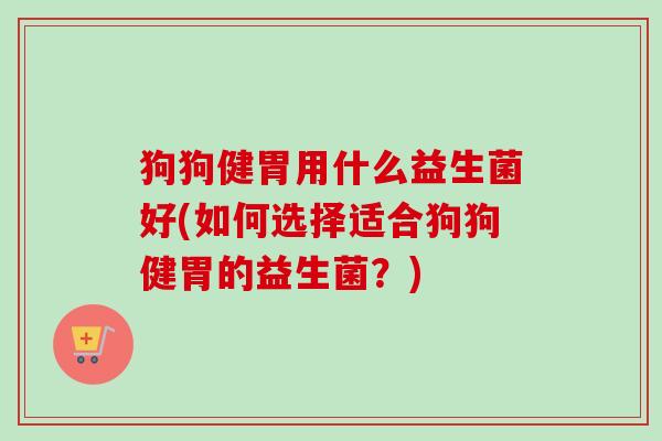 狗狗健胃用什么益生菌好(如何选择适合狗狗健胃的益生菌?) 狗狗健胃用什么益生菌好(如何选择适合狗狗健胃的益生菌?)