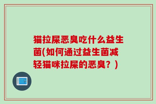 猫拉屎恶臭吃什么益生菌(如何通过益生菌减轻猫咪拉屎的恶臭？)