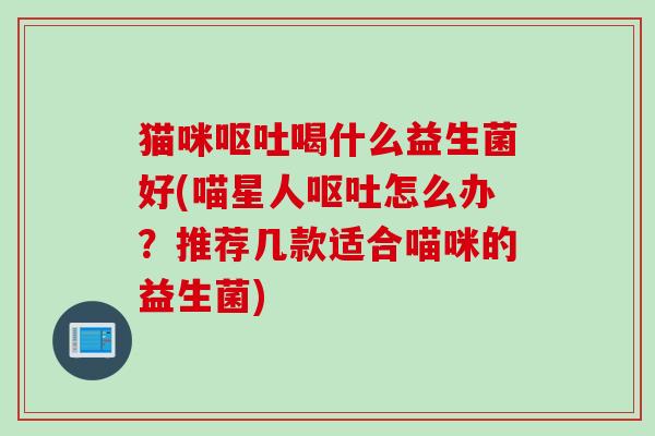 猫咪喝什么益生菌好(喵星人怎么办？推荐几款适合喵咪的益生菌)