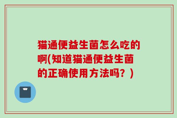 猫通便益生菌怎么吃的啊(知道猫通便益生菌的正确使用方法吗?) 猫通便益生菌怎么吃的啊(知道猫通便益生菌的正确使用方法吗?)