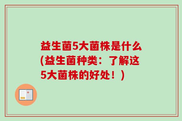 益生菌5大菌株是什么(益生菌种类：了解这5大菌株的好处！)