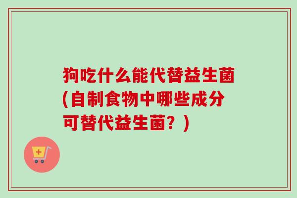 狗吃什么能代替益生菌(自制食物中哪些成分可替代益生菌?) 狗吃什么能代替益生菌(自制食物中哪些成分可替代益生菌?)