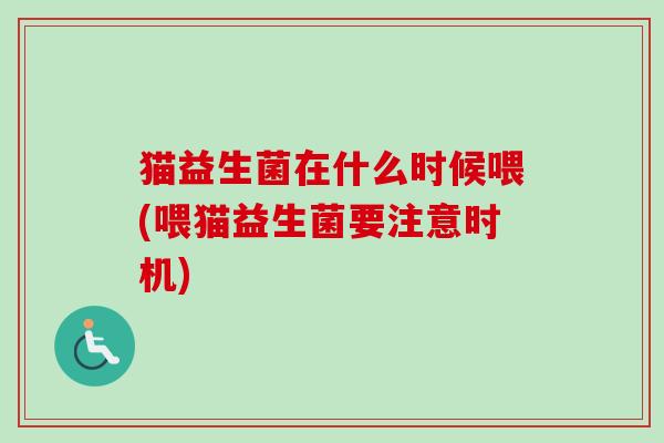 猫益生菌在什么时候喂(喂猫益生菌要注意时机)
