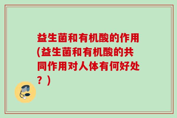 益生菌和有机酸的作用(益生菌和有机酸的共同作用对人体有何好处?) 益生菌和有机酸的作用(益生菌和有机酸的共同作用对人体有何好处?)