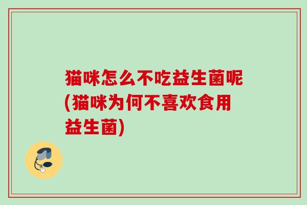 猫咪怎么不吃益生菌呢(猫咪为何不喜欢食用益生菌)