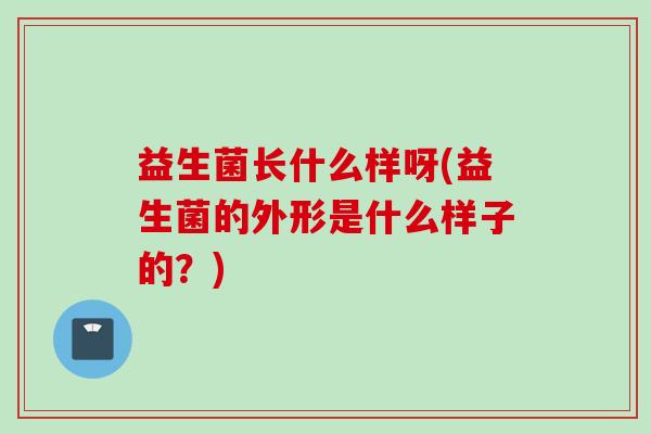 益生菌长什么样呀(益生菌的外形是什么样子的?) 益生菌长什么样呀(益生菌的外形是什么样子的?)