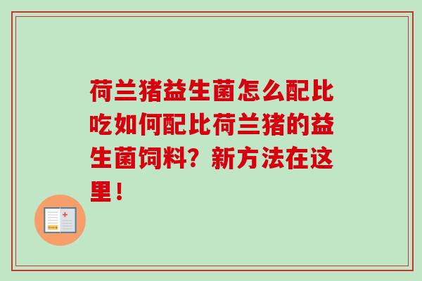 荷兰猪益生菌怎么配比吃如何配比荷兰猪的益生菌饲料?新方法在这里! 荷兰猪益生菌怎么配比吃如何配比荷兰猪的益生菌饲料?新方法在这里!