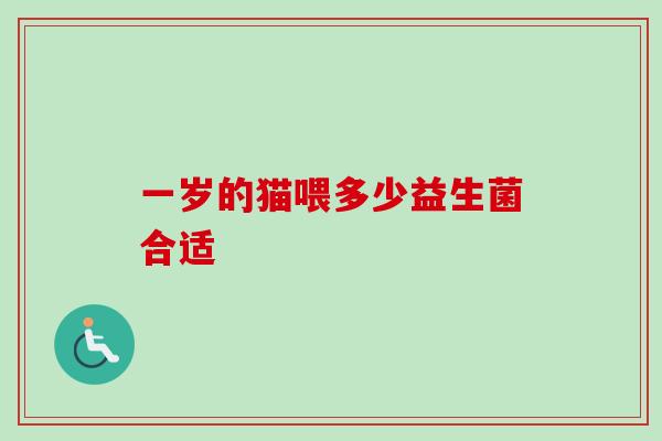 一岁的猫喂多少益生菌合适
