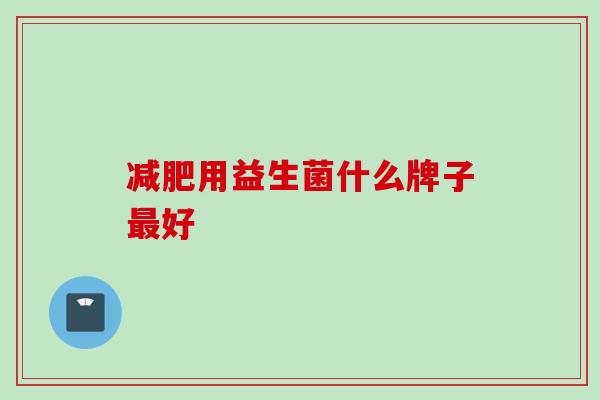 用益生菌什么牌子好