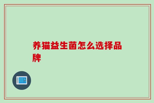养猫益生菌怎么选择品牌