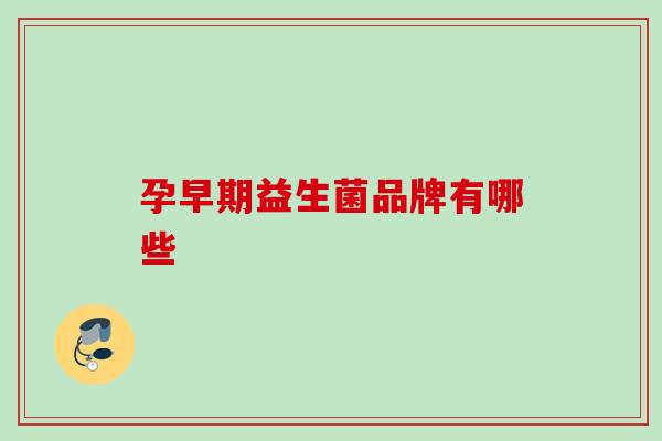 孕早期益生菌品牌有哪些 孕早期益生菌品牌有哪些