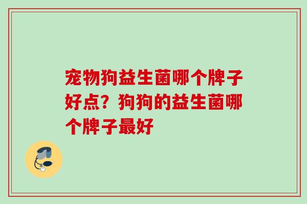 宠物狗益生菌哪个牌子好点？狗狗的益生菌哪个牌子好