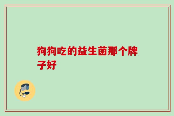 狗狗吃的益生菌那个牌子好 狗狗吃的益生菌那个牌子好