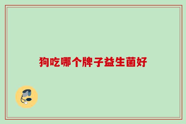 狗吃哪个牌子益生菌好 狗吃哪个牌子益生菌好