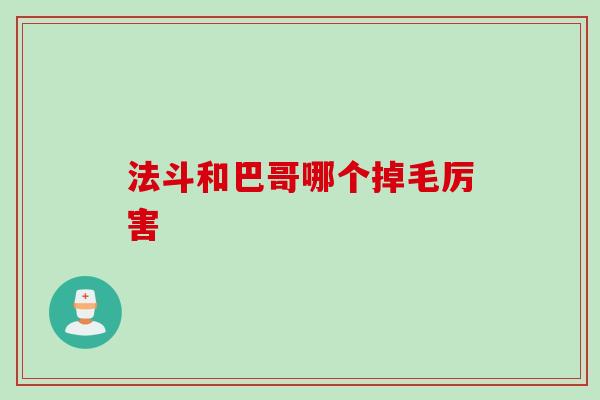 法斗和巴哥哪个掉毛厉害