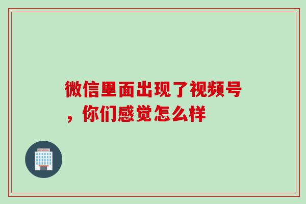 微信里面出现了视频号，你们感觉怎么样