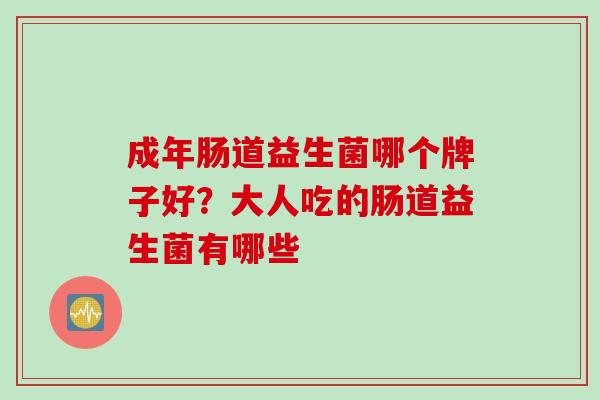 成年肠道益生菌哪个牌子好？大人吃的肠道益生菌有哪些