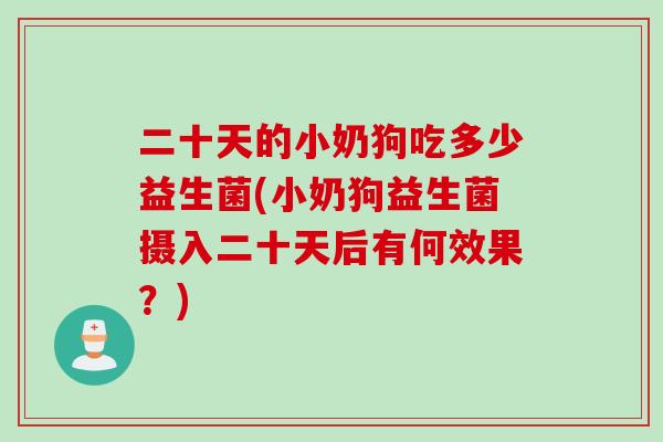 二十天的小奶狗吃多少益生菌(小奶狗益生菌摄入二十天后有何效果？)