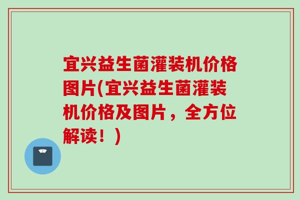 宜兴益生菌灌装机价格图片(宜兴益生菌灌装机价格及图片，全方位解读！)