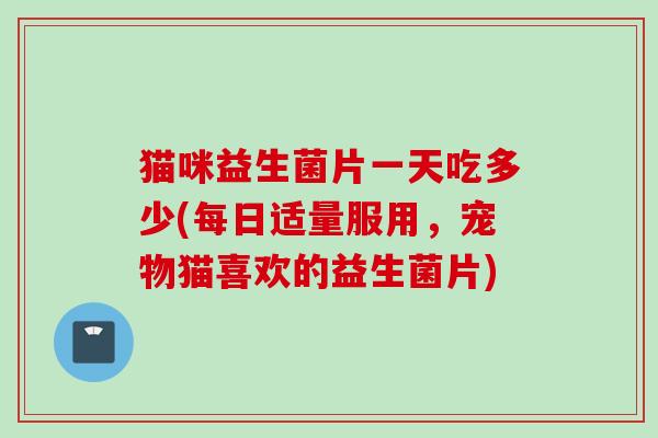猫咪益生菌片一天吃多少(每日适量服用，宠物猫喜欢的益生菌片)