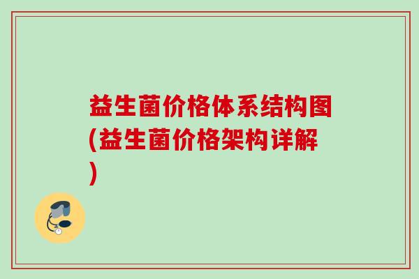 益生菌价格体系结构图(益生菌价格架构详解) 益生菌价格体系结构图(益生菌价格架构详解)