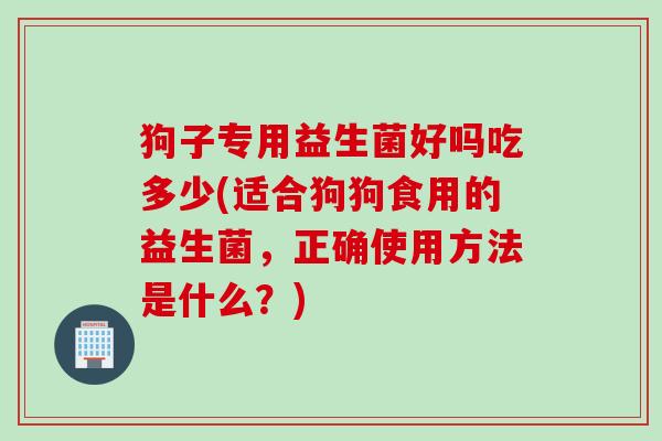 狗子专用益生菌好吗吃多少(适合狗狗食用的益生菌，正确使用方法是什么？)