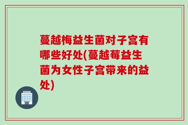 蔓越梅益生菌对子宫有哪些好处(蔓越莓益生菌为女性子宫带来的益处)