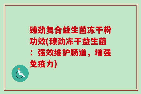 臻劲复合益生菌冻干粉功效(臻劲冻干益生菌：强效维护肠道，增强力)