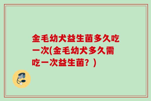 金毛幼犬益生菌多久吃一次(金毛幼犬多久需吃一次益生菌?) 金毛幼犬益生菌多久吃一次(金毛幼犬多久需吃一次益生菌?)