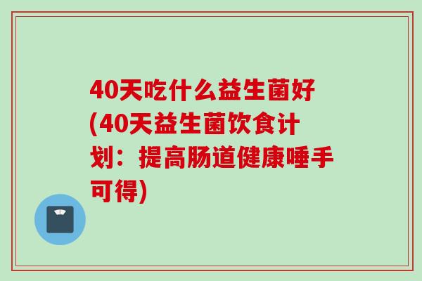 40天吃什么益生菌好(40天益生菌饮食计划：提高肠道健康唾手可得)